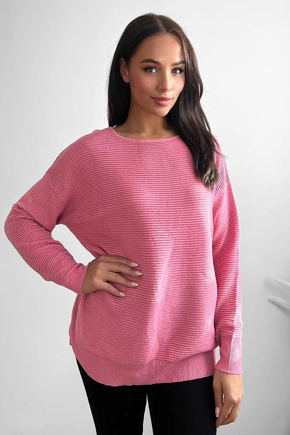 Flat Knit Scoop Neckline Pullover