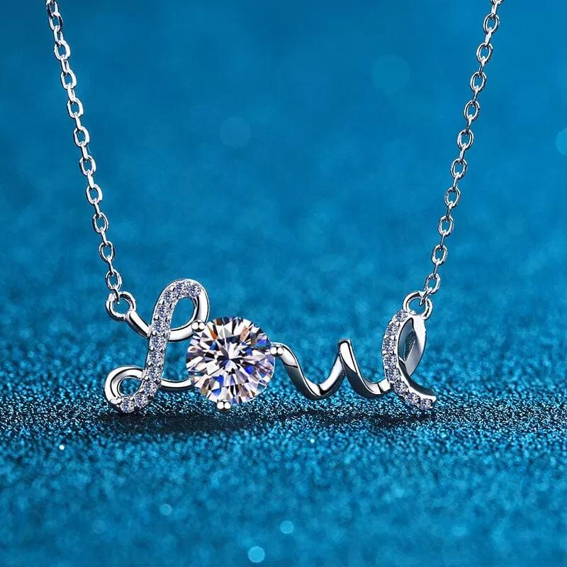 Forever Love Diamond Pendant Necklace - 925 Sterling Silver