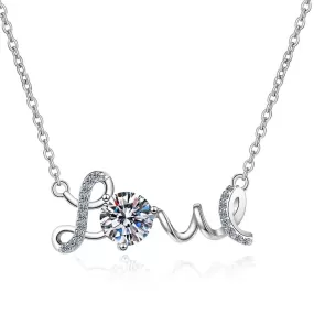 Forever Love Diamond Pendant Necklace - 925 Sterling Silver