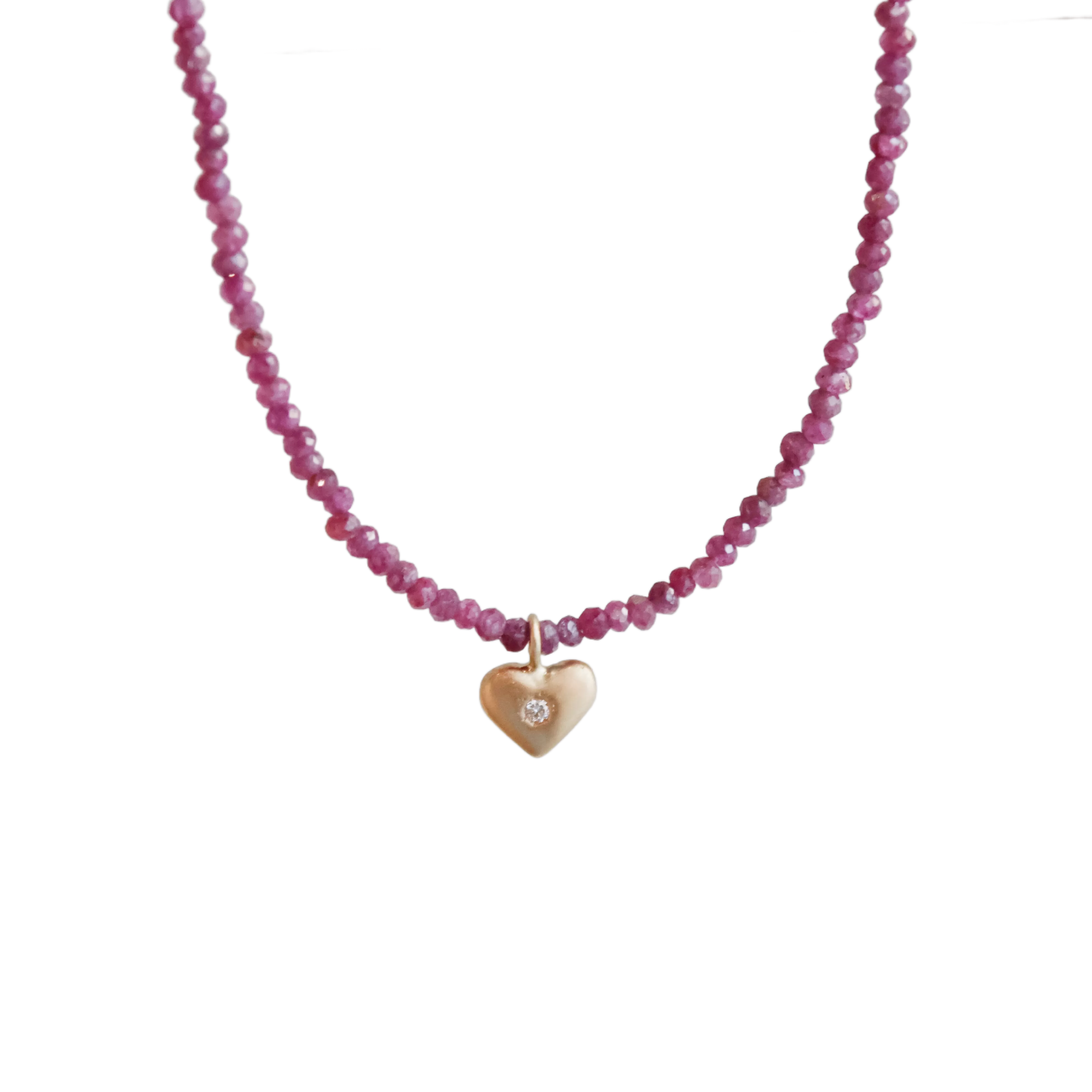 Garnet & Diamond Baby Necklace