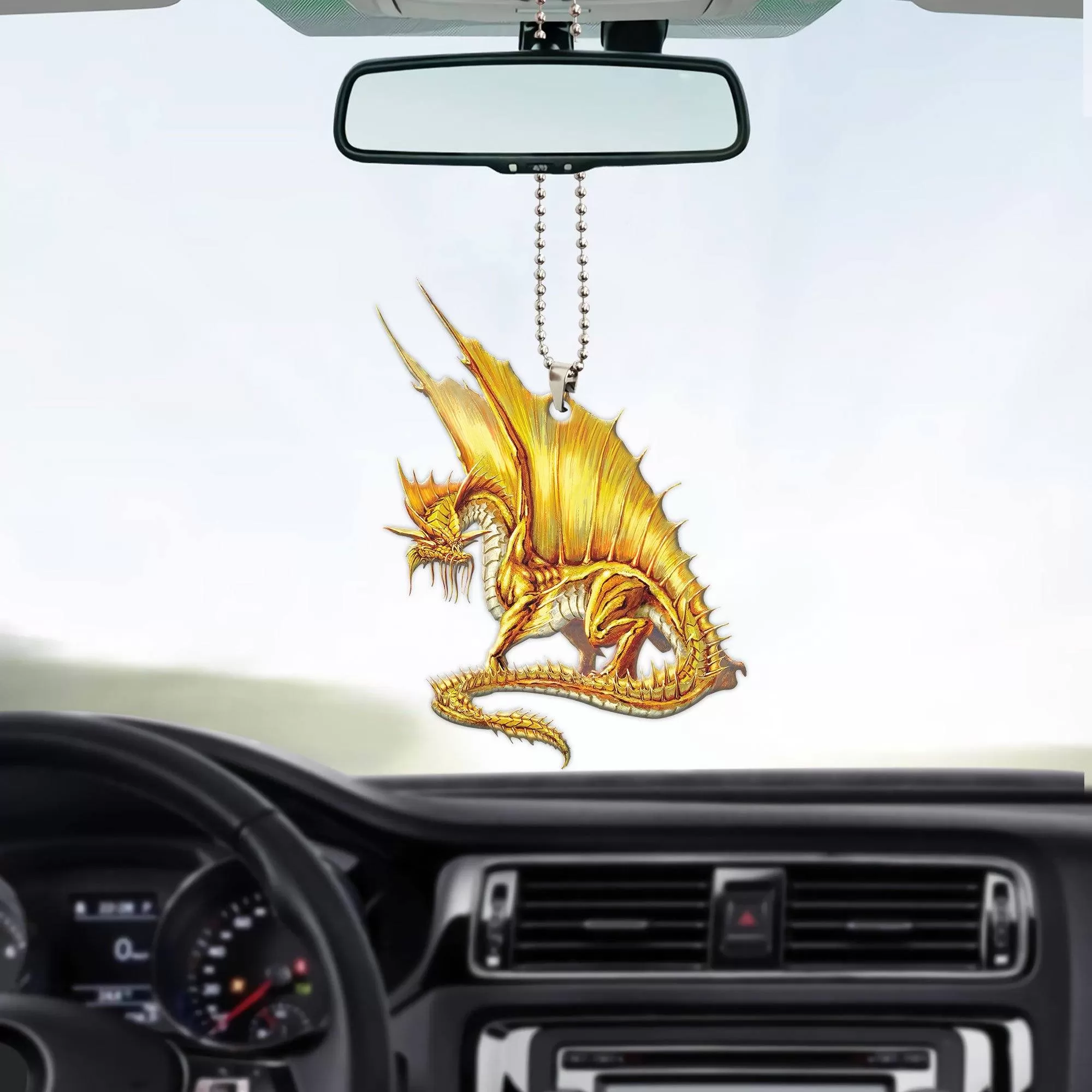 Gearhuman 3D Ancient Gold Dragon Custom Car Hanging