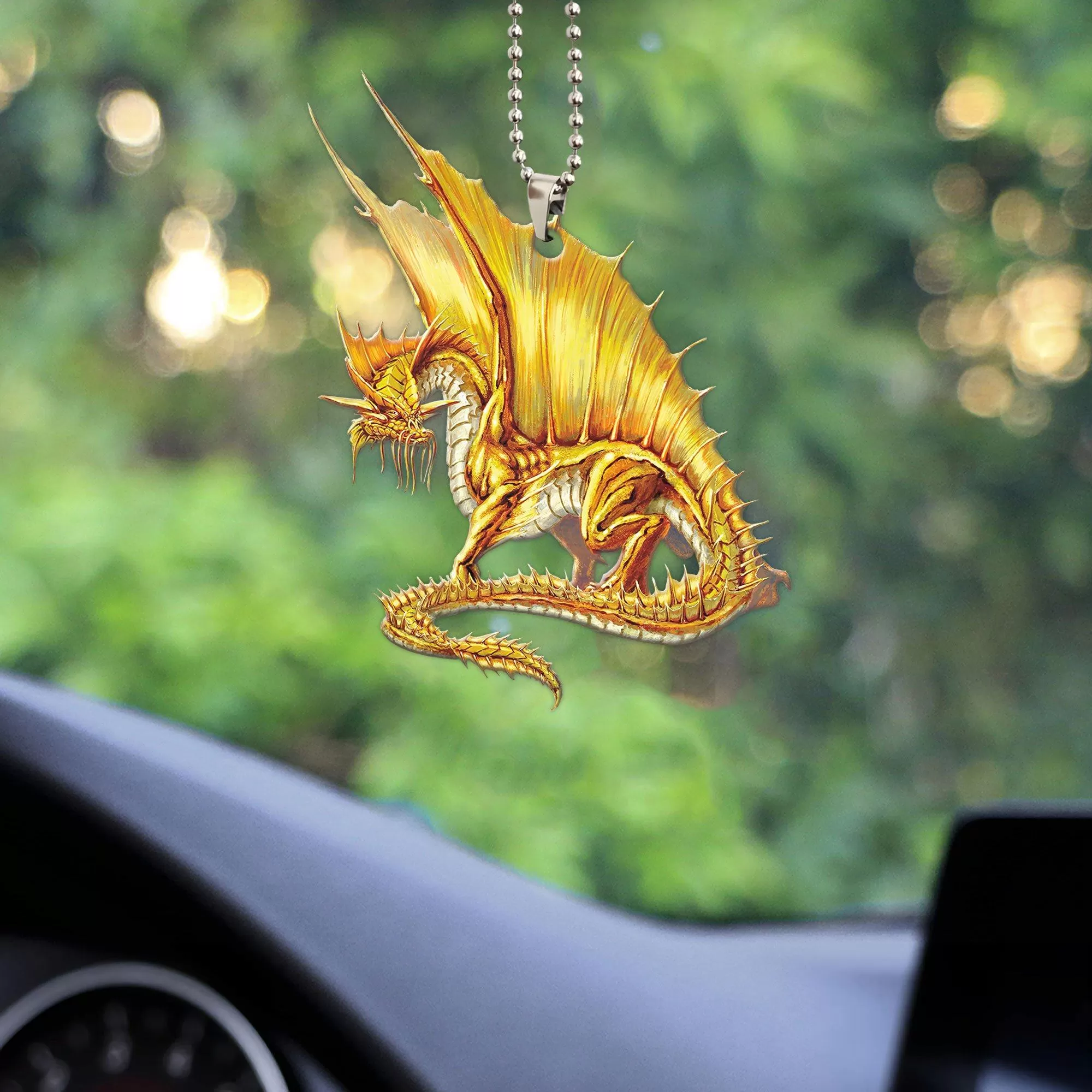 Gearhuman 3D Ancient Gold Dragon Custom Car Hanging