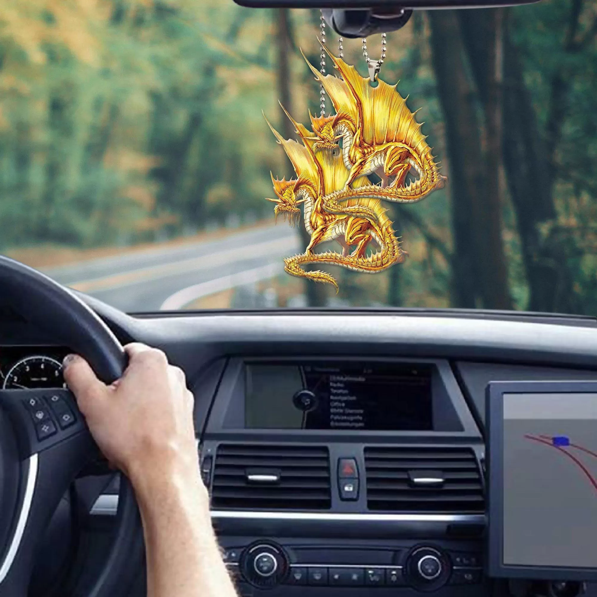 Gearhuman 3D Ancient Gold Dragon Custom Car Hanging