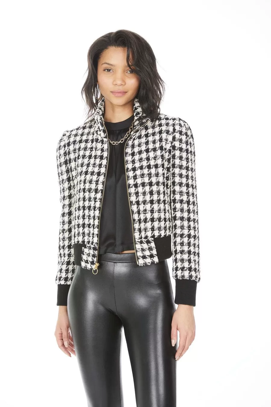 Generation Love Logan Houndstooth Bomber