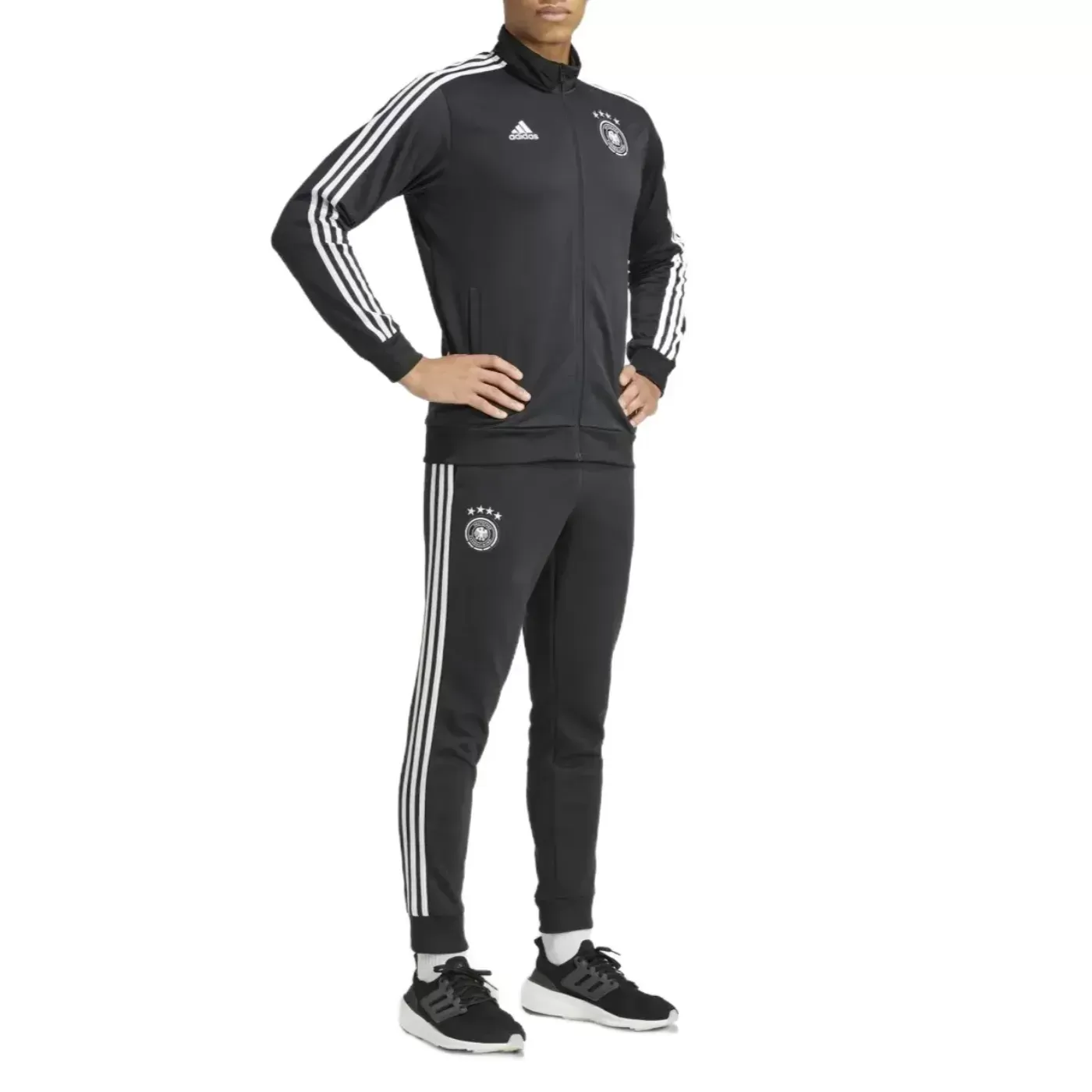 Germany Casual 3S black presentation tracksuit 2024/25 - Adidas