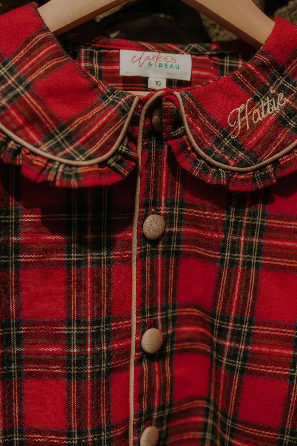 Girls Red Tartan Pyjamas