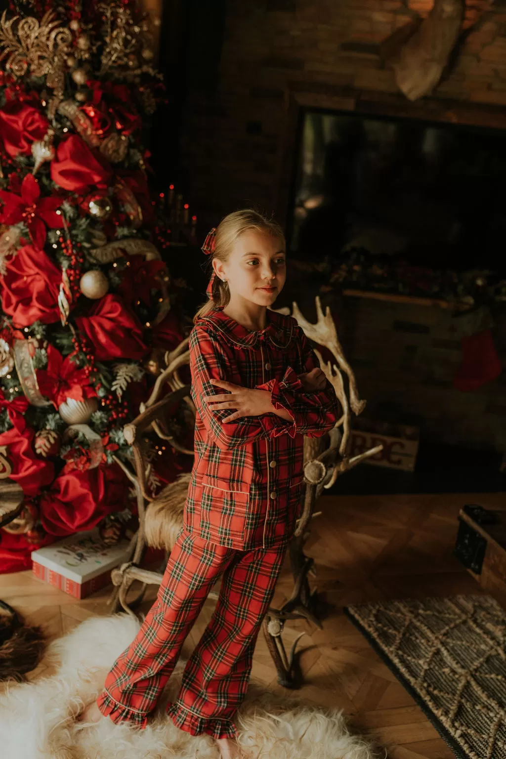 Girls Red Tartan Pyjamas