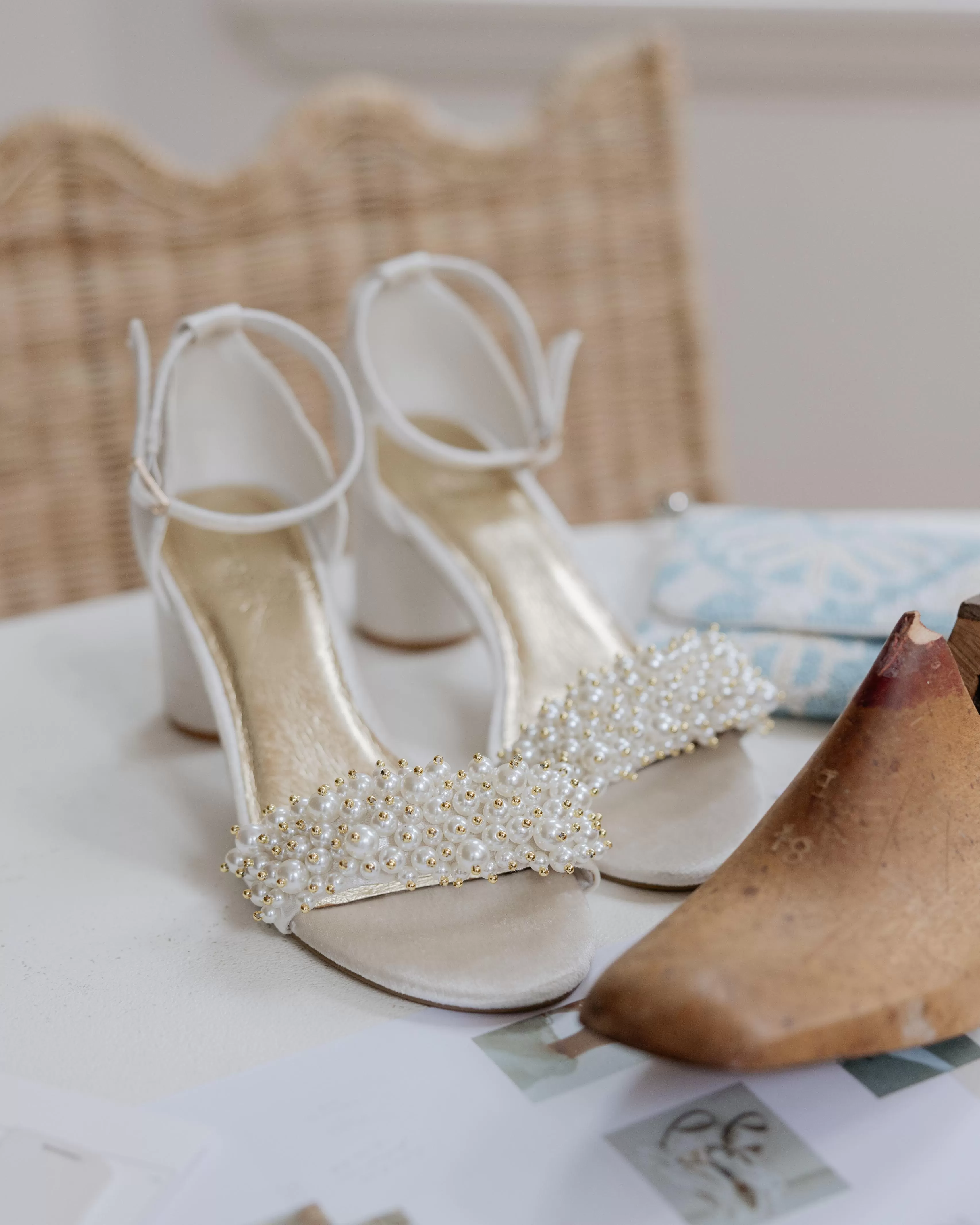 GLORIOUS - IVORY PEARL VELVET BRIDAL SHOES