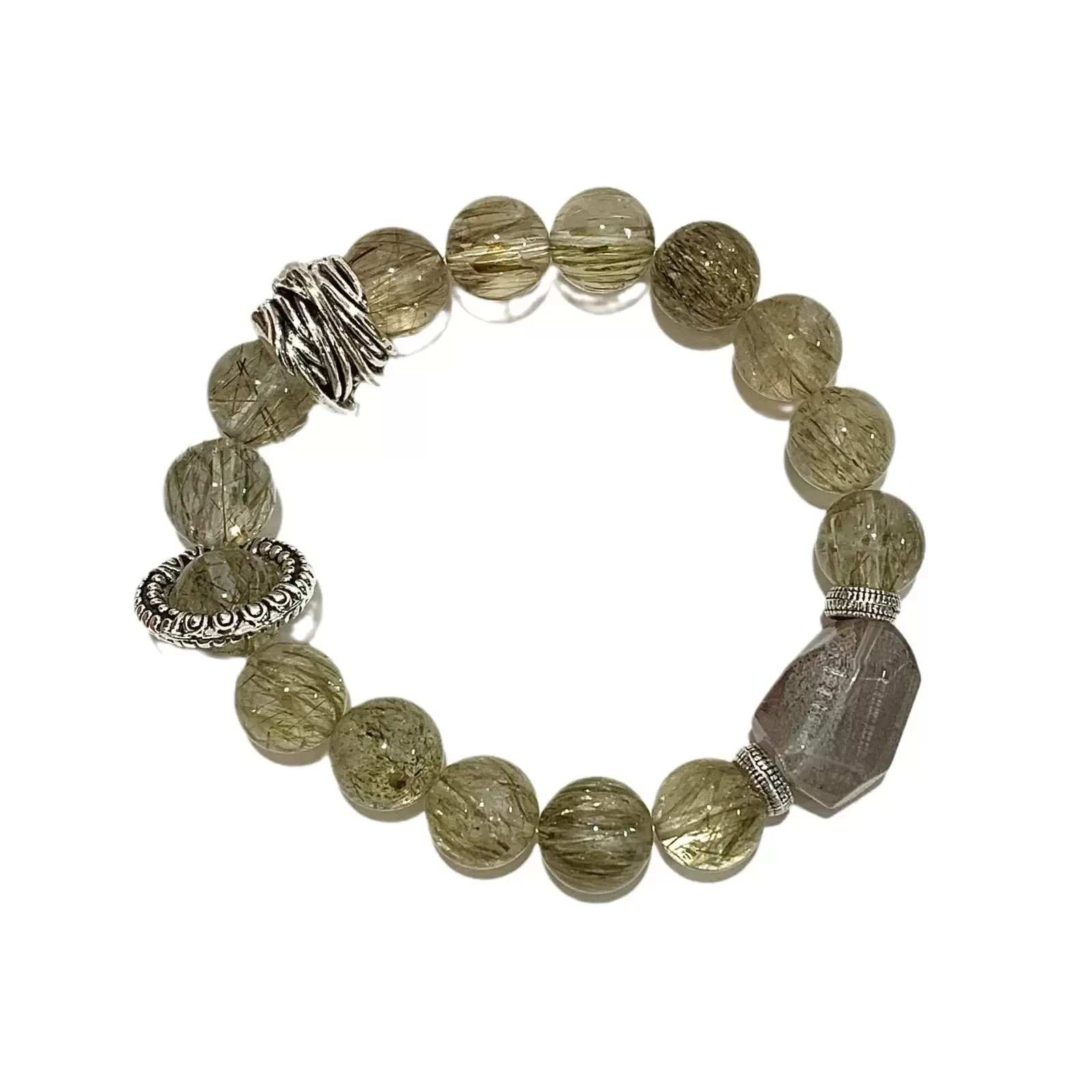 Golden Rutilated Quartz Phantom Bracelet