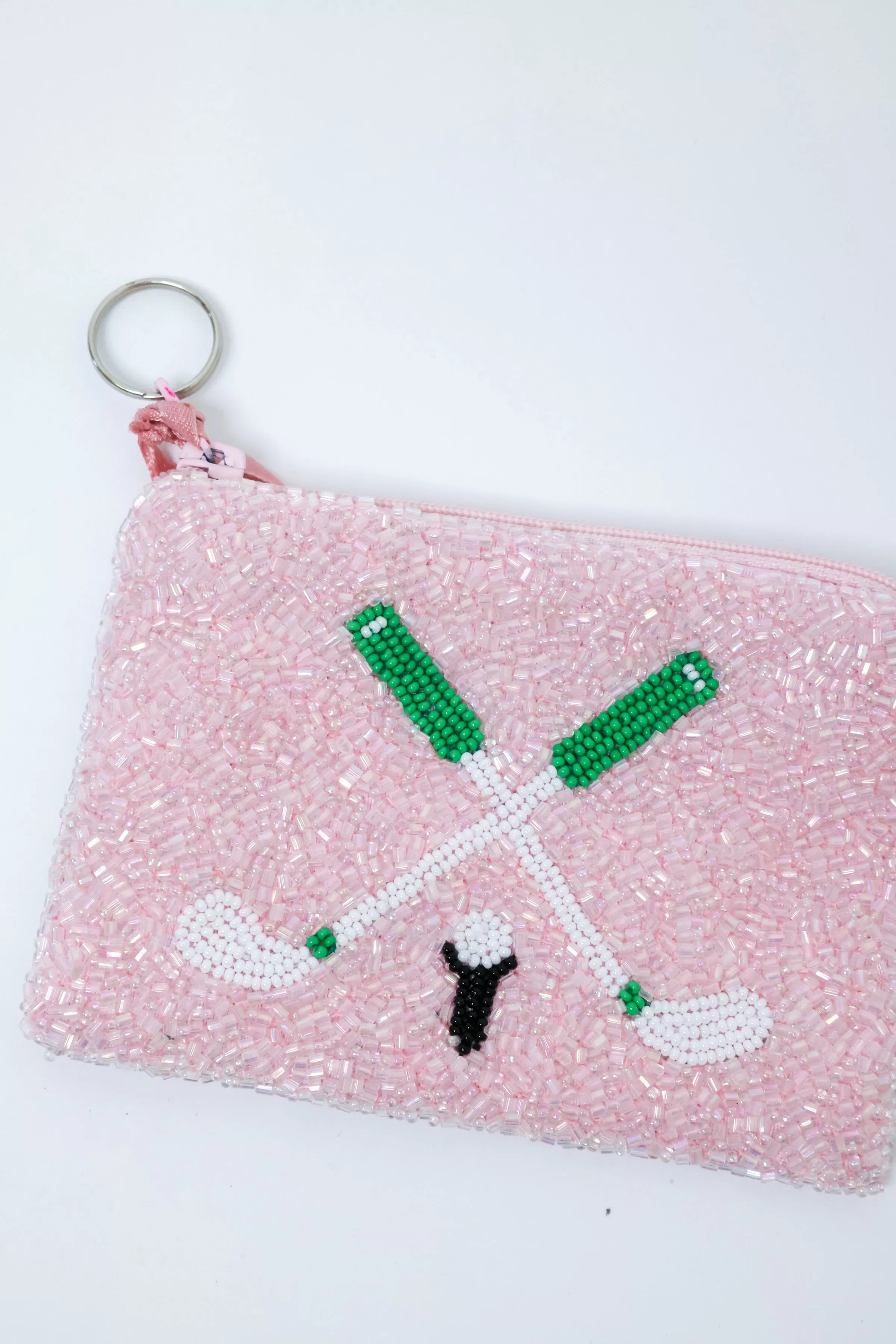 Golf Clubs Beaded Coin Purse