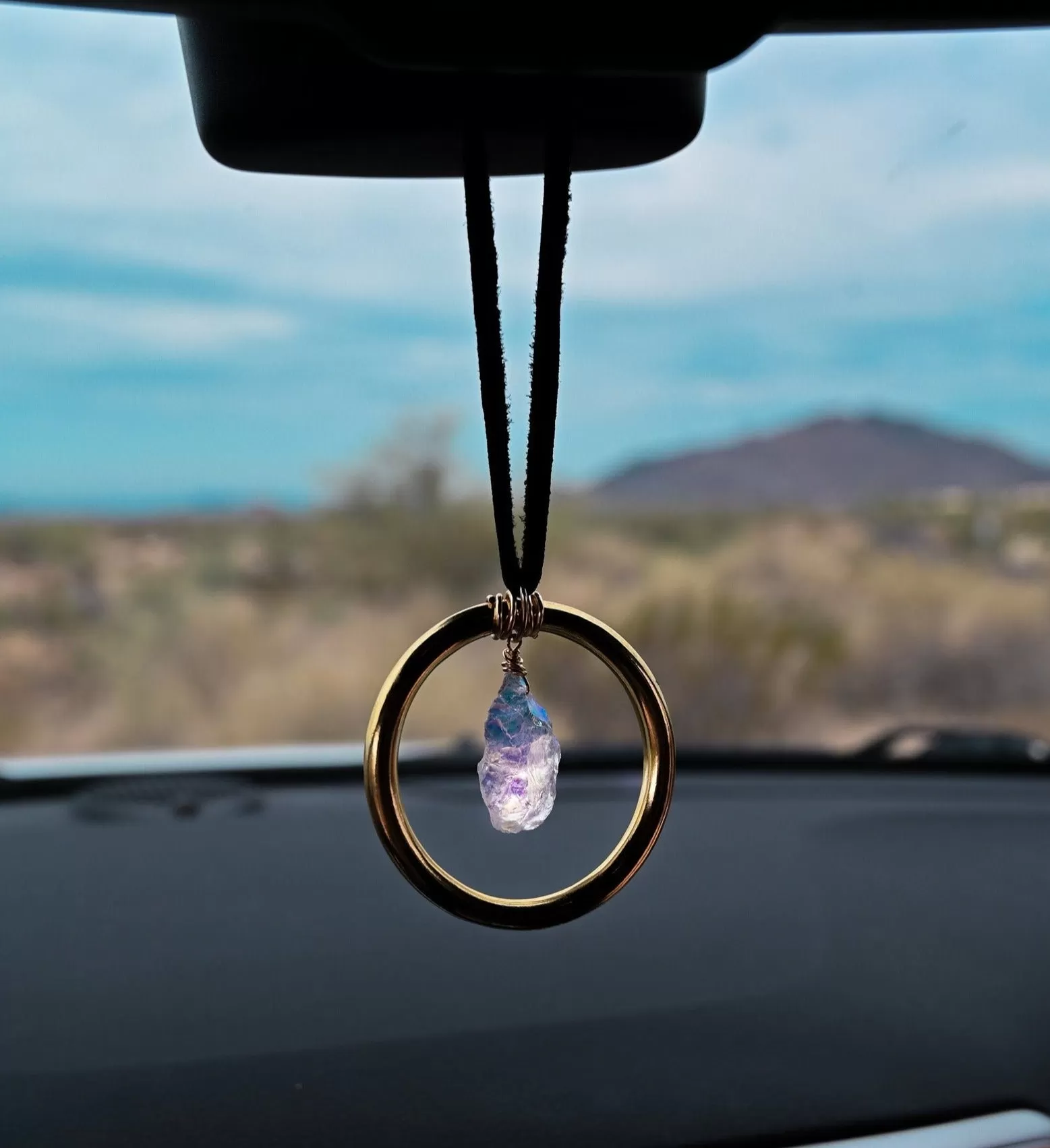 Good Vibes Angel Aura Quartz Car Charm