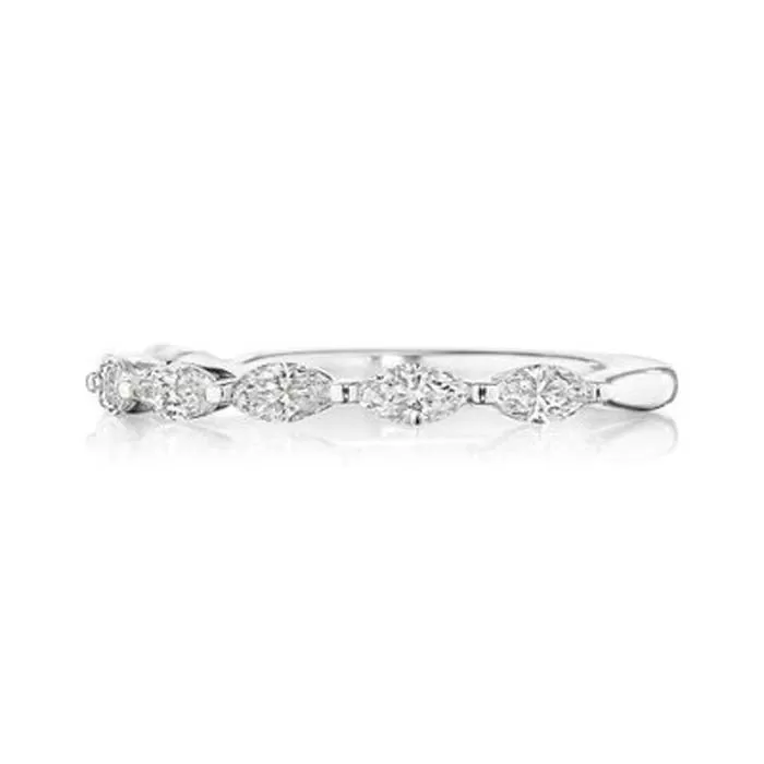 Henri Daussi .49CTW Marquise East/West Diamond Band in 14K White Gold