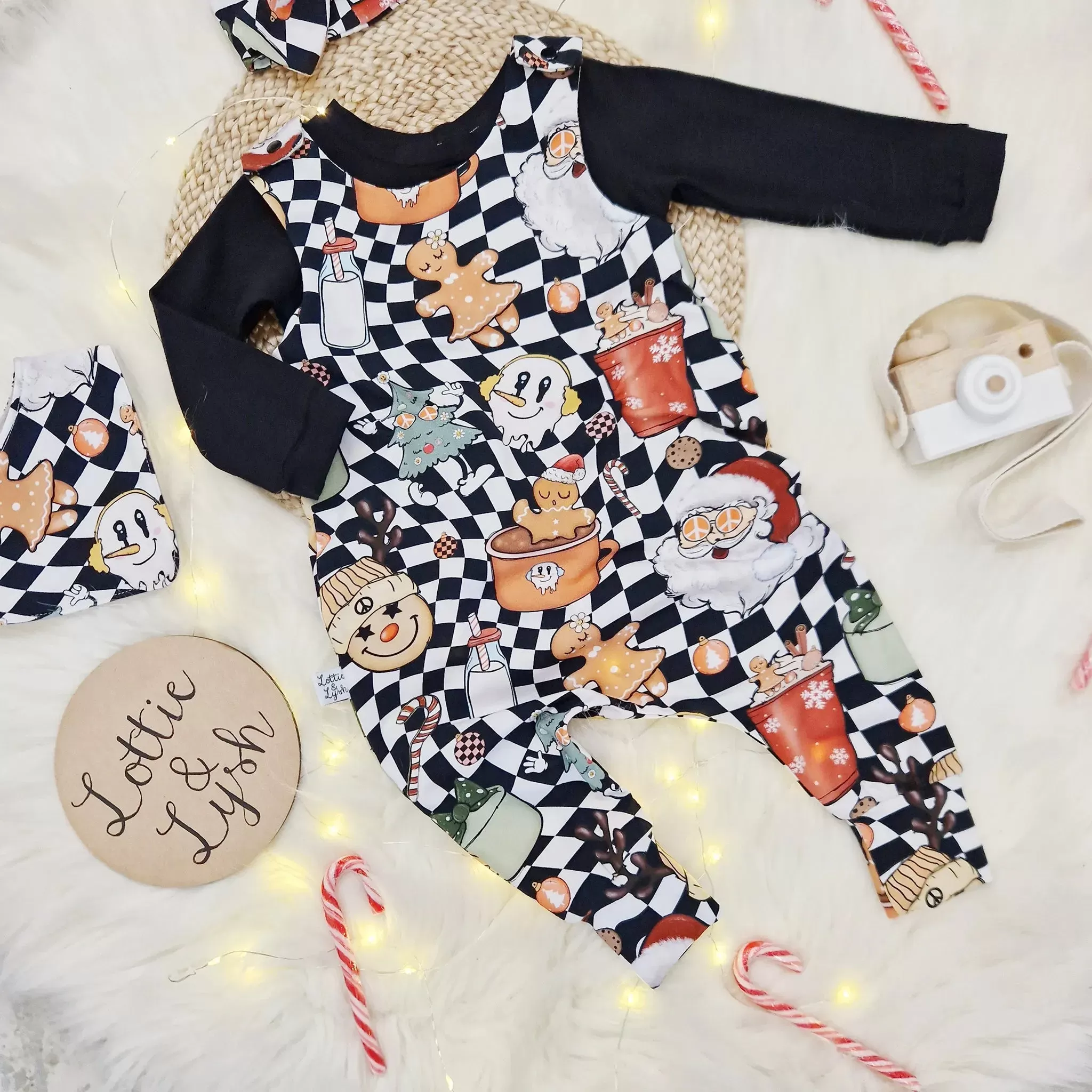 Hipster Santa Dungarees | Baby & Toddler 0-6 Years