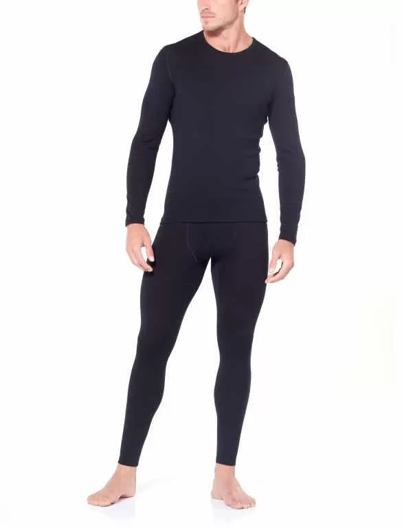 icebreaker Merino Base Layer Men's 260 Tech Top Long Sleeve Crewe - Black