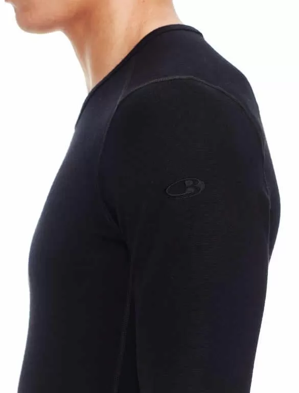 icebreaker Merino Base Layer Men's 260 Tech Top Long Sleeve Crewe - Black