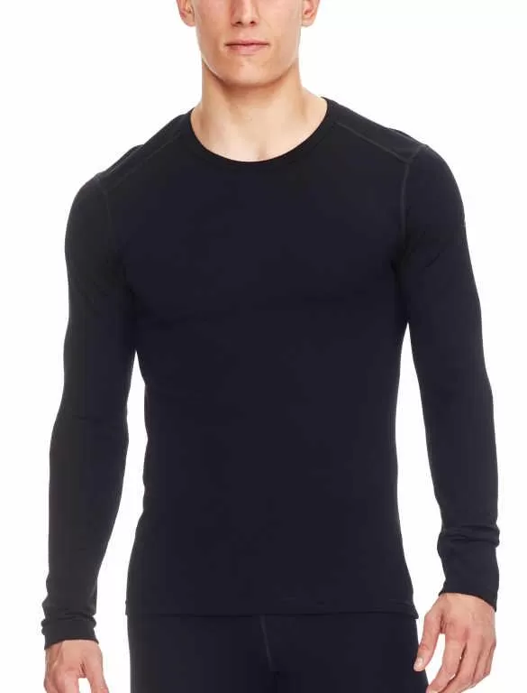 icebreaker Merino Base Layer Men's 260 Tech Top Long Sleeve Crewe - Black