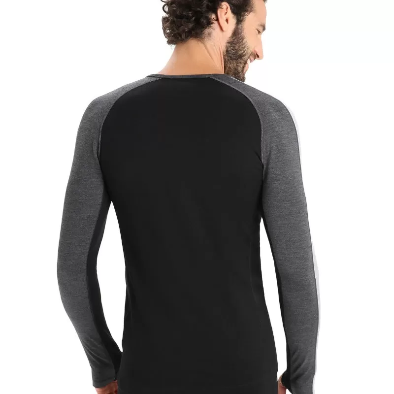 icebreaker Merino Base Layer Men's 260 Zoneknit™ Merino Long Sleeve Crewe Thermal Top - Jet Heather