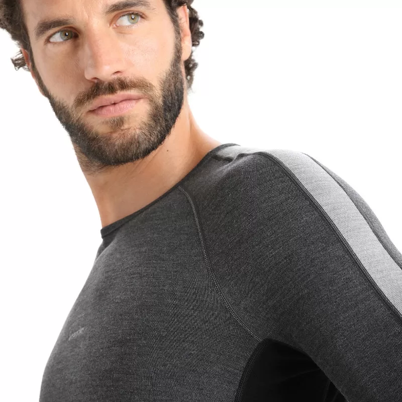 icebreaker Merino Base Layer Men's 260 Zoneknit™ Merino Long Sleeve Crewe Thermal Top - Jet Heather