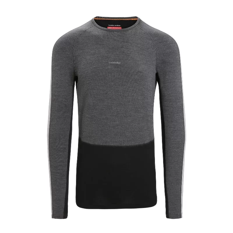 icebreaker Merino Base Layer Men's 260 Zoneknit™ Merino Long Sleeve Crewe Thermal Top - Jet Heather