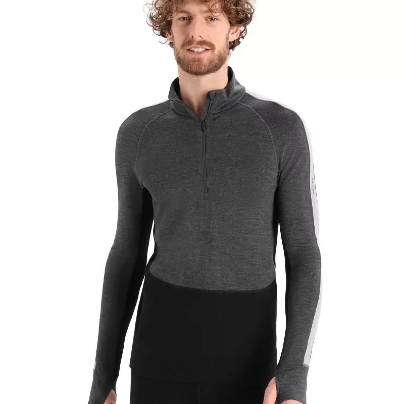 icebreaker Merino Base Layer Men's 260 Zoneknit™ Merino Long Sleeve Half Zip Thermal Top - Jet Heather