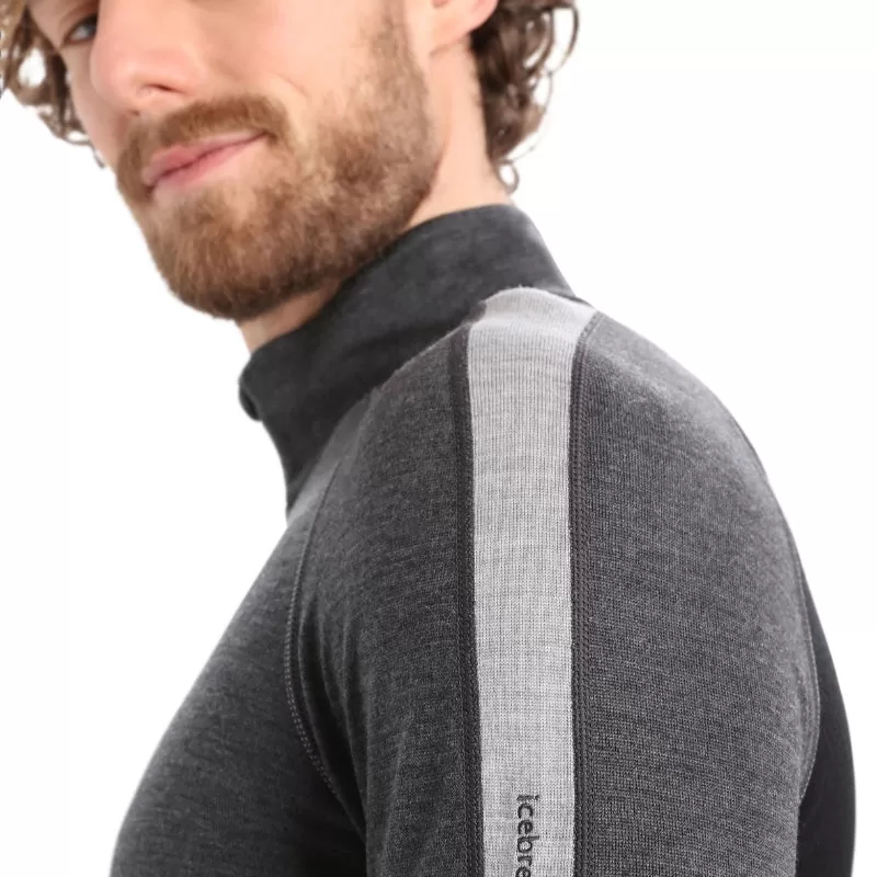 icebreaker Merino Base Layer Men's 260 Zoneknit™ Merino Long Sleeve Half Zip Thermal Top - Jet Heather