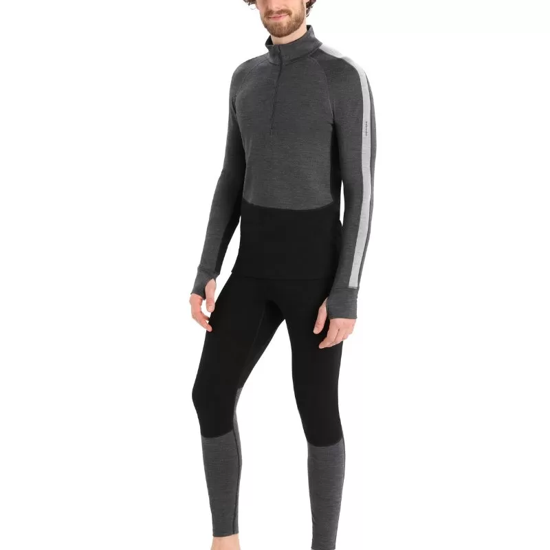 icebreaker Merino Base Layer Men's 260 Zoneknit™ Merino Long Sleeve Half Zip Thermal Top - Jet Heather