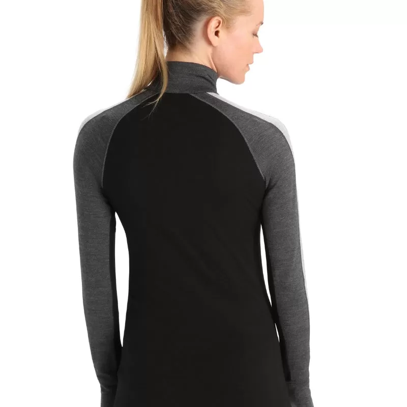 icebreaker Merino Base Layer Women's 260 Zoneknit™ Long Sleeve Half Zip Thermal Top - Jet Heather