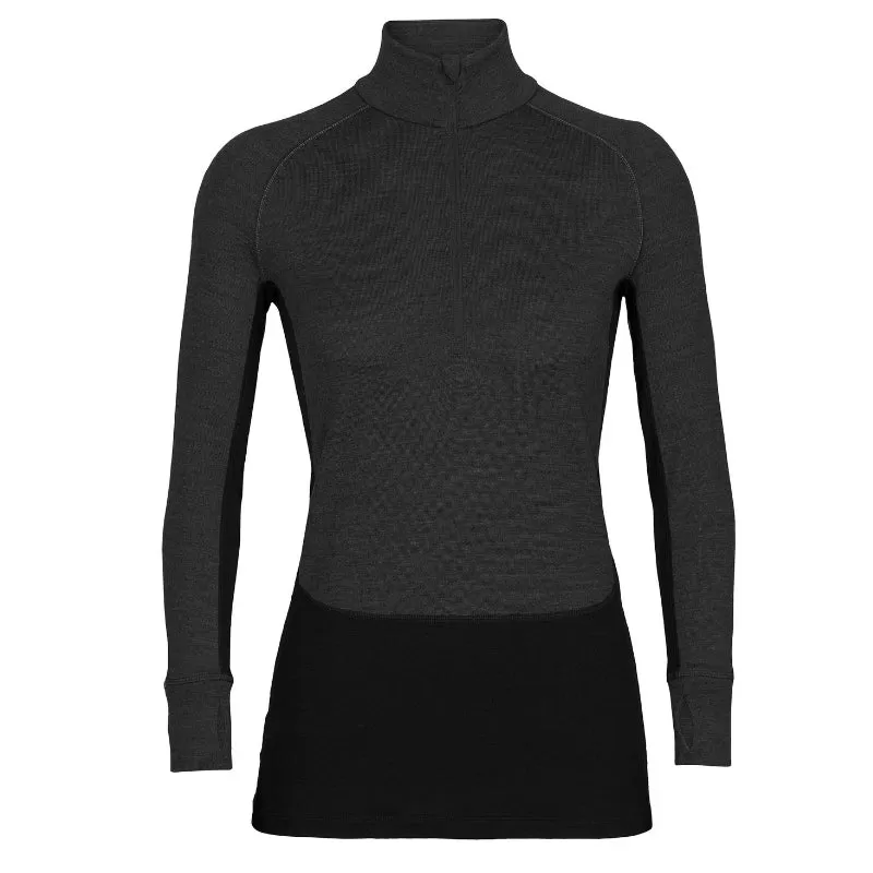 icebreaker Merino Base Layer Women's 260 Zoneknit™ Long Sleeve Half Zip Thermal Top - Jet Heather