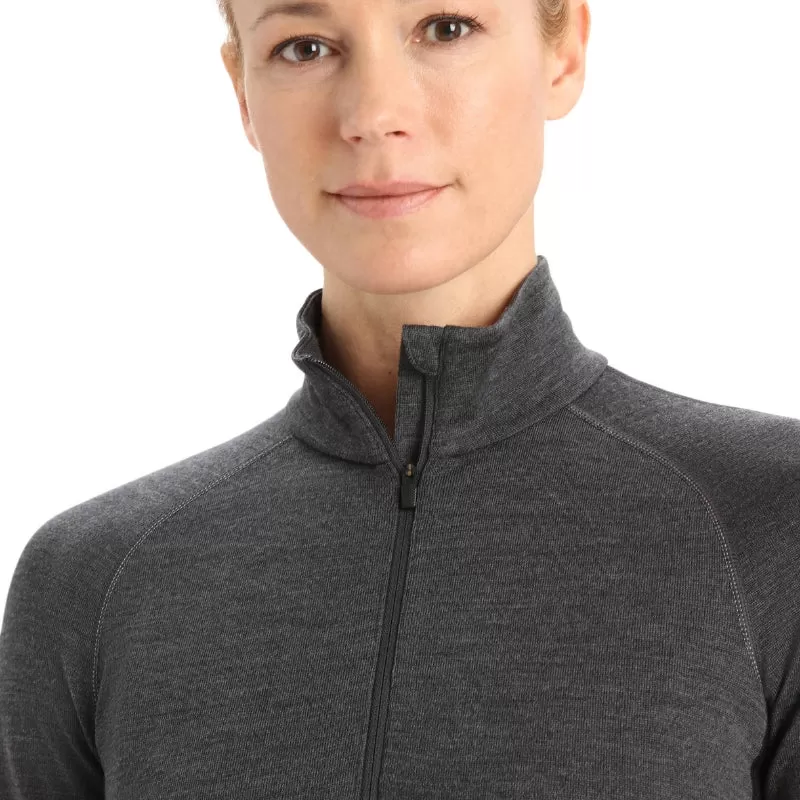 icebreaker Merino Base Layer Women's 260 Zoneknit™ Long Sleeve Half Zip Thermal Top - Jet Heather