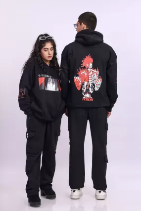 ITACHI Black Oversized Hoodie