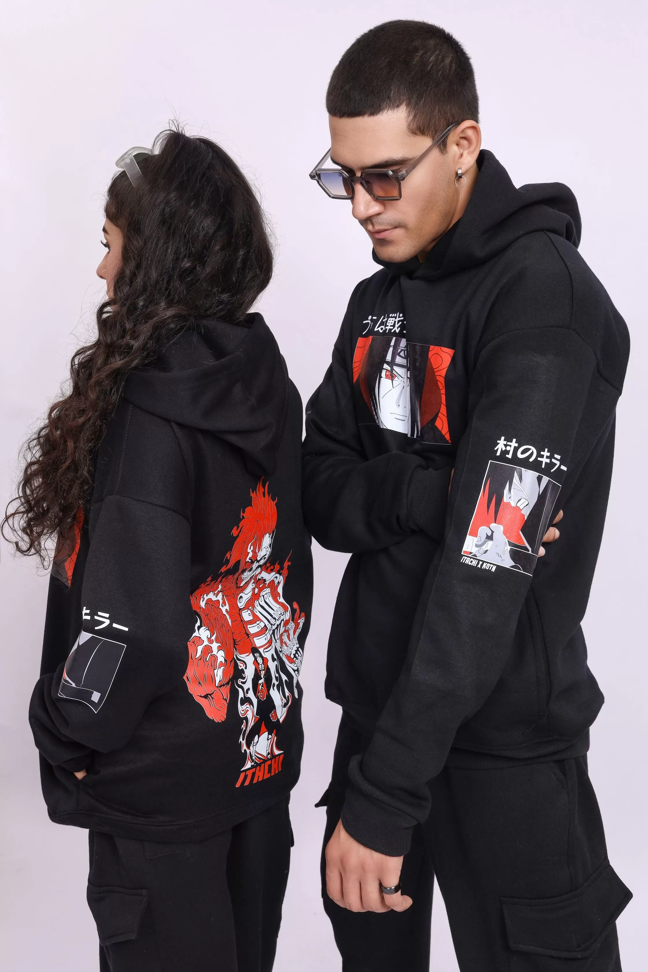 ITACHI Black Oversized Hoodie