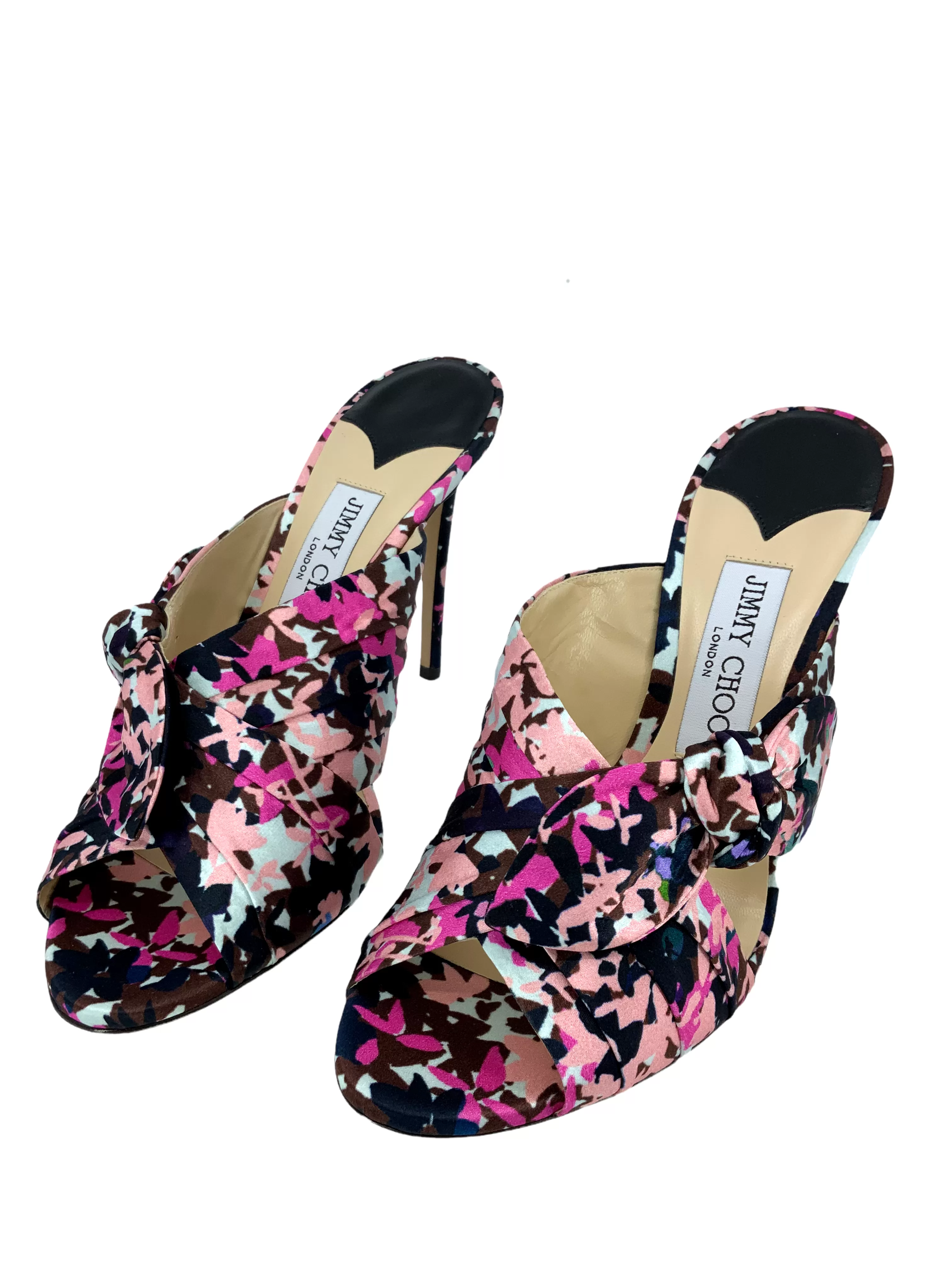 Jimmy Choo Keely Printed Bow Slide Sandals Size 10