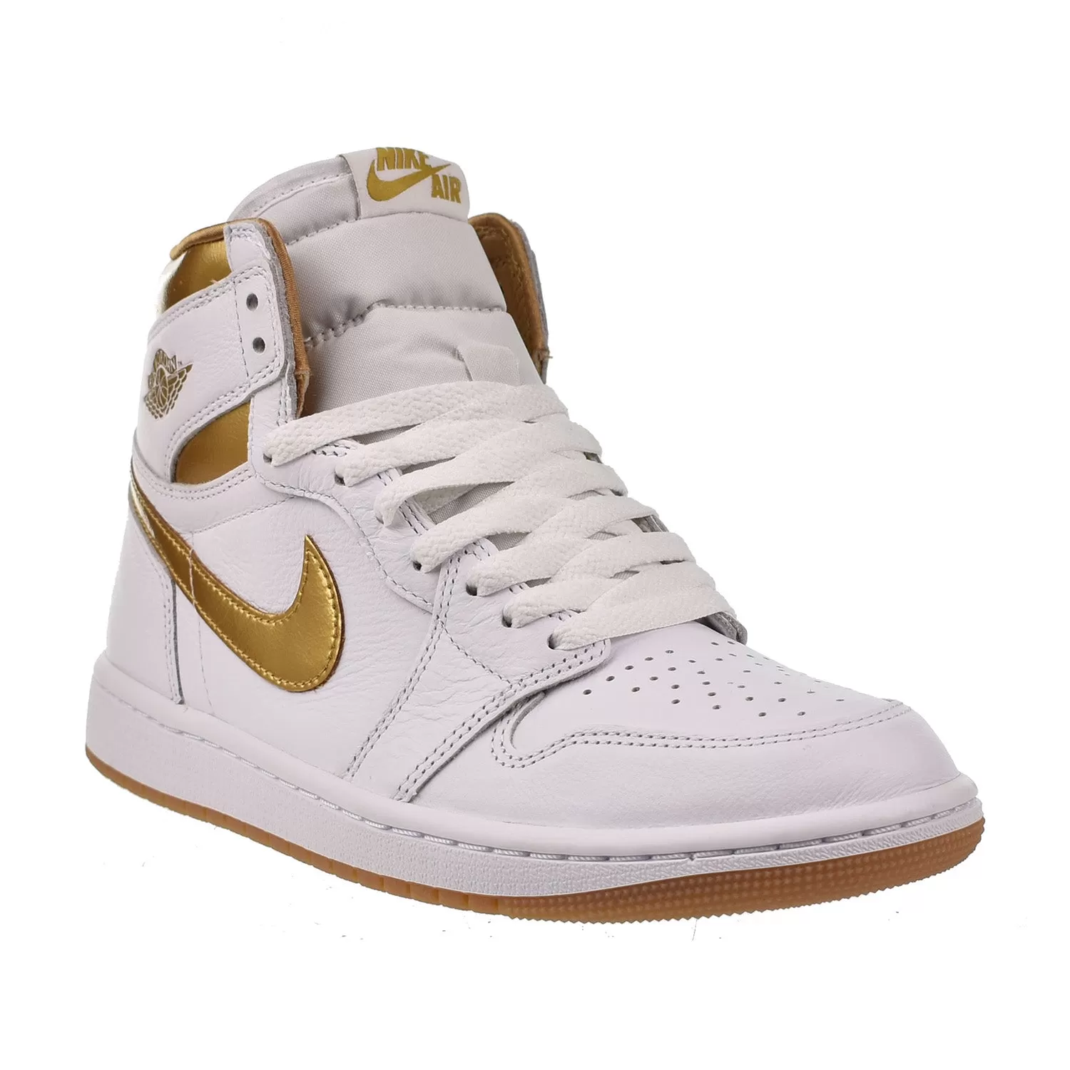 Jordan 1 Retro High OG Women's Shoes White-Metallic Gold