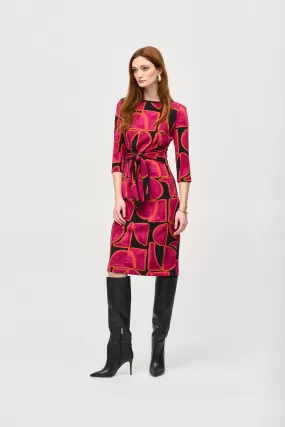 Joseph Ribkoff Abstract Print Sheath Dress 243297 - Black/ Multi