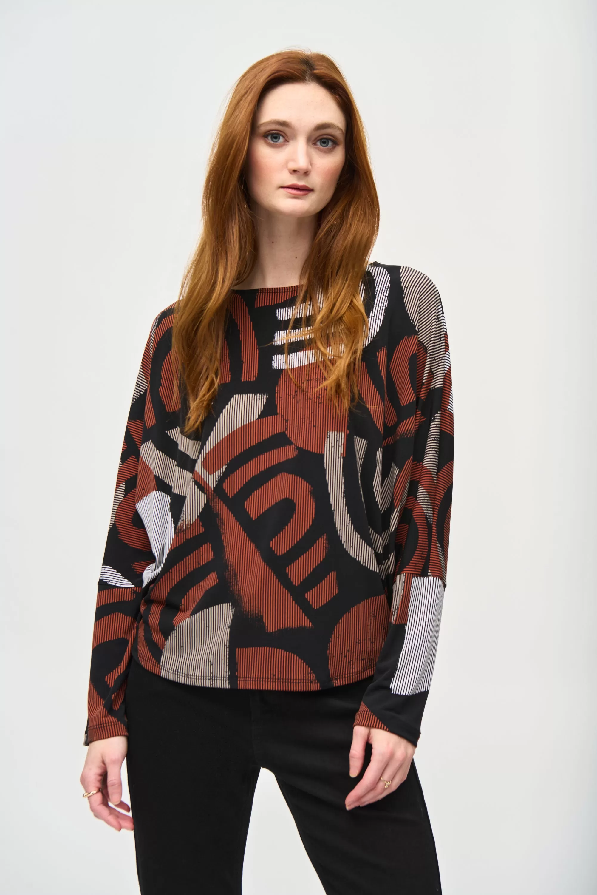 Joseph Ribkoff Geometric Boxy Top 243101 - Print