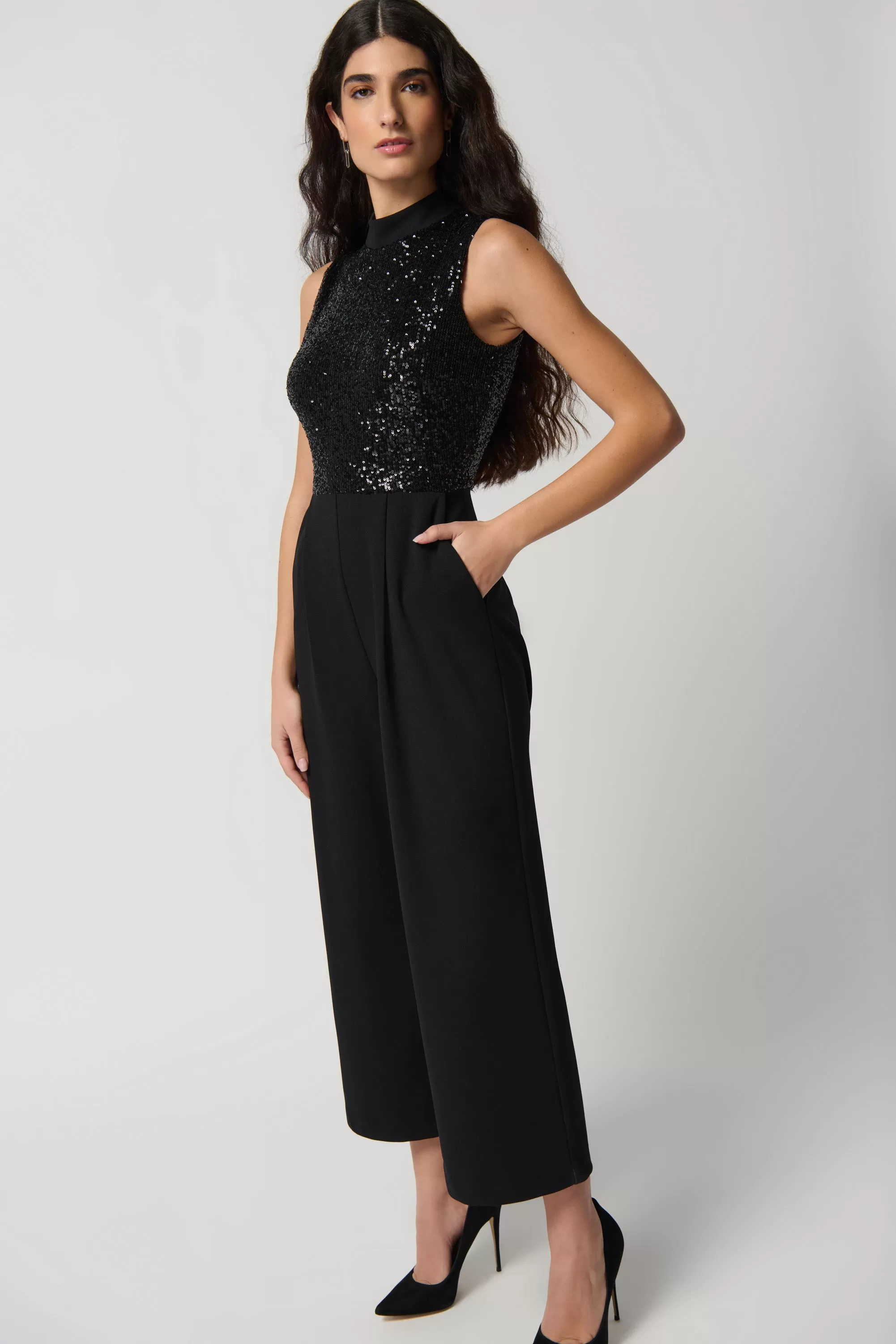 Joseph Ribkoff Sequin Wide Leg Jumpsuit - 234205