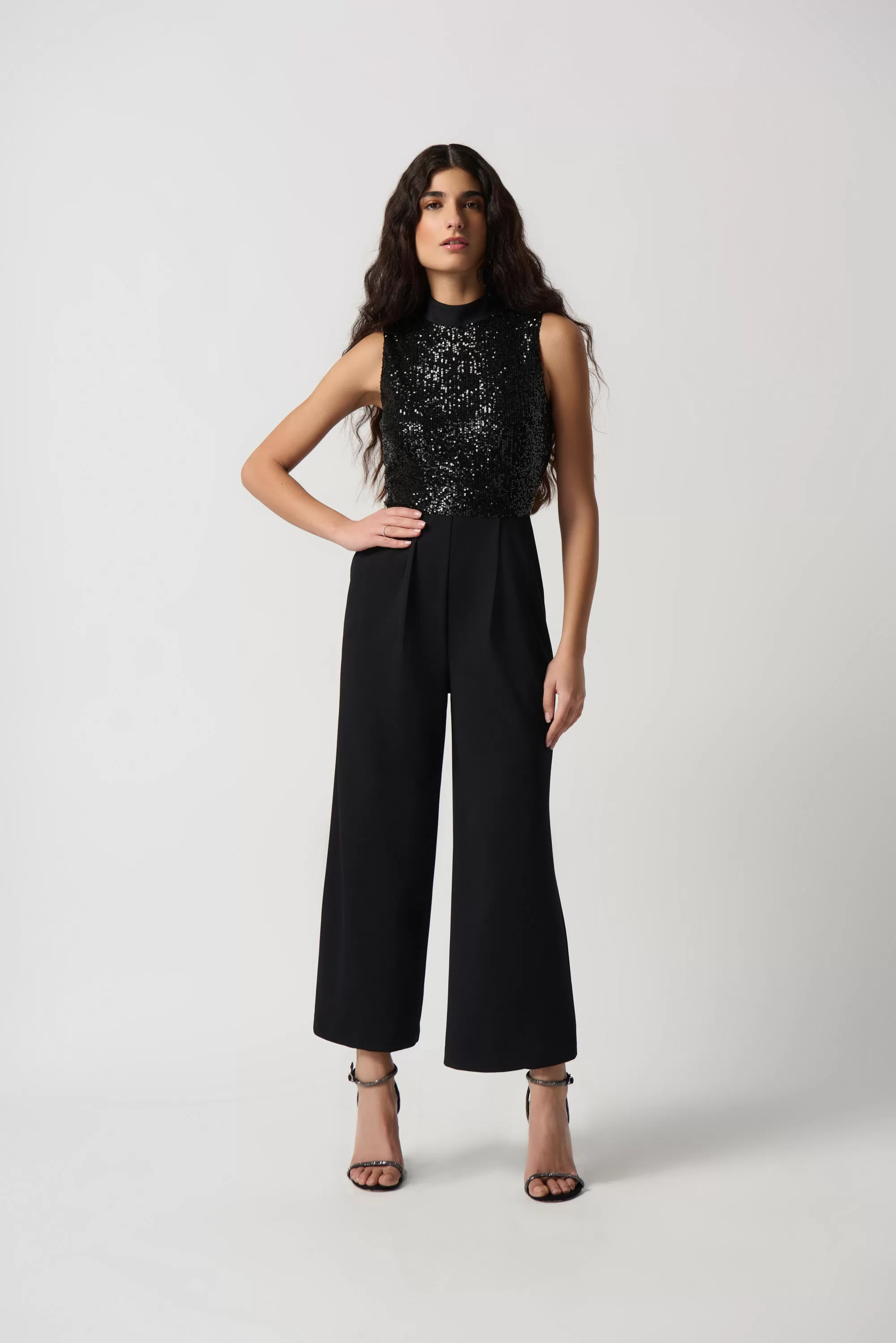 Joseph Ribkoff Sequin Wide Leg Jumpsuit - 234205