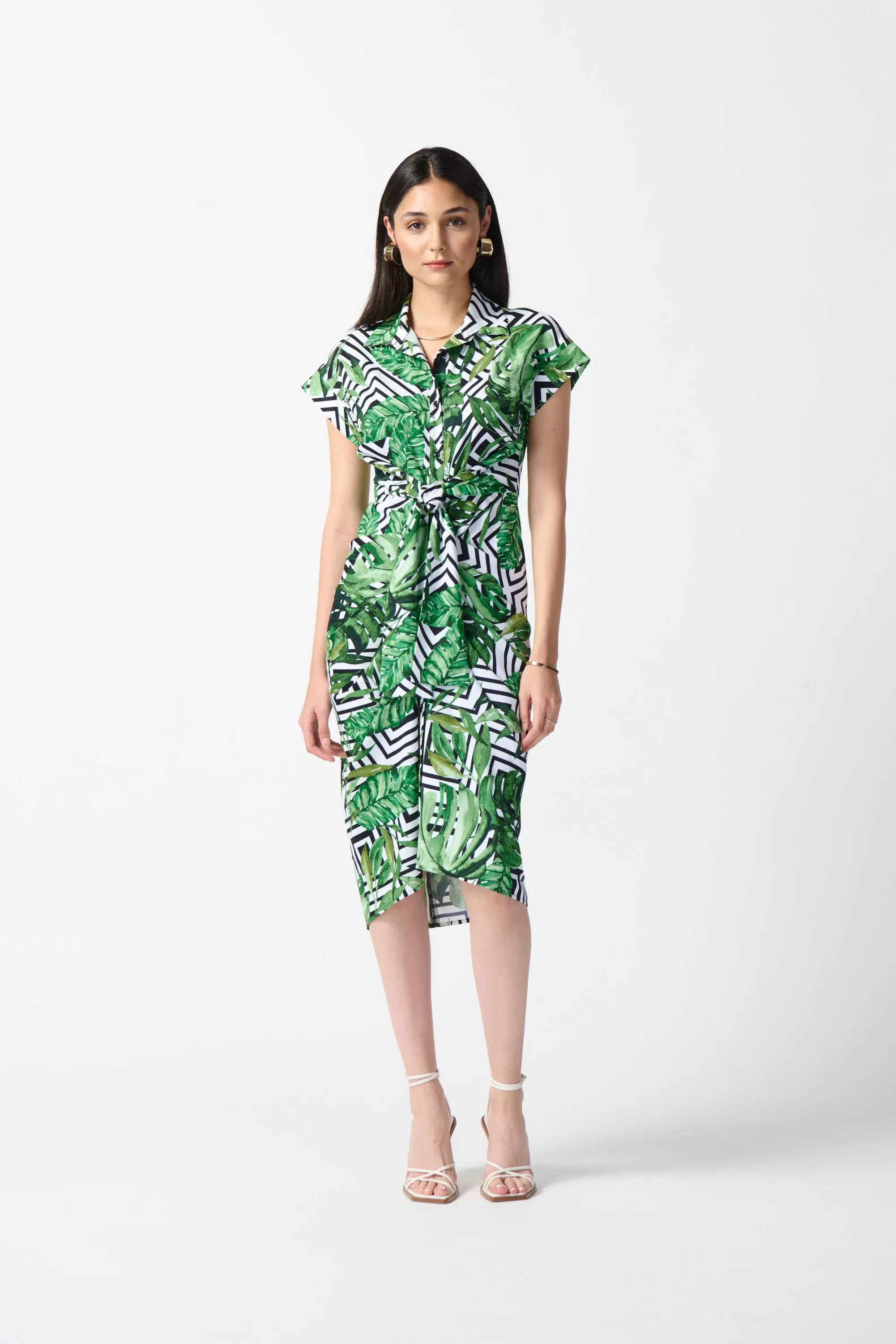 Joseph Ribkoff Tropical Print Shirt Dress 242033 - Vanilla/Print