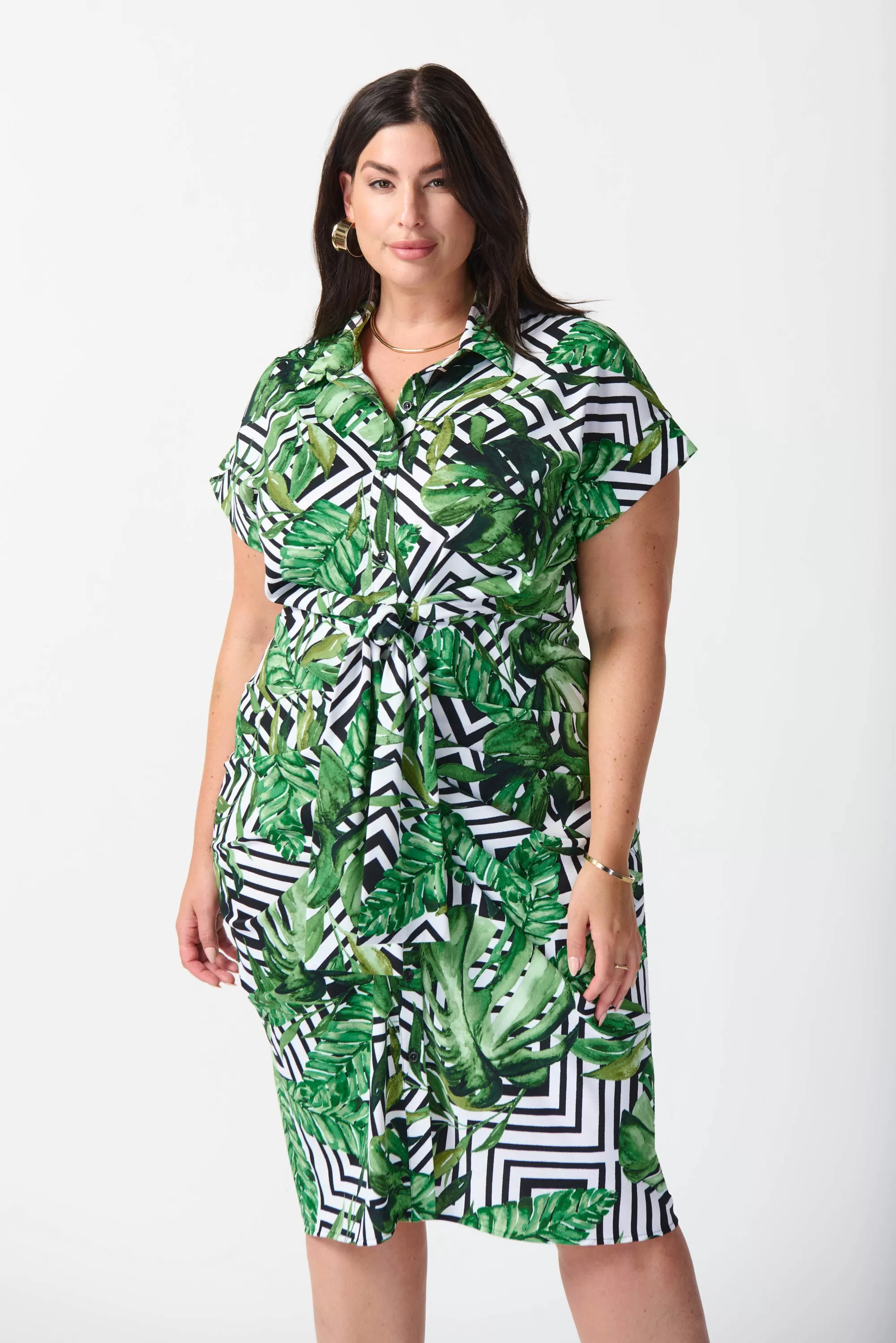 Joseph Ribkoff Tropical Print Shirt Dress 242033 - Vanilla/Print