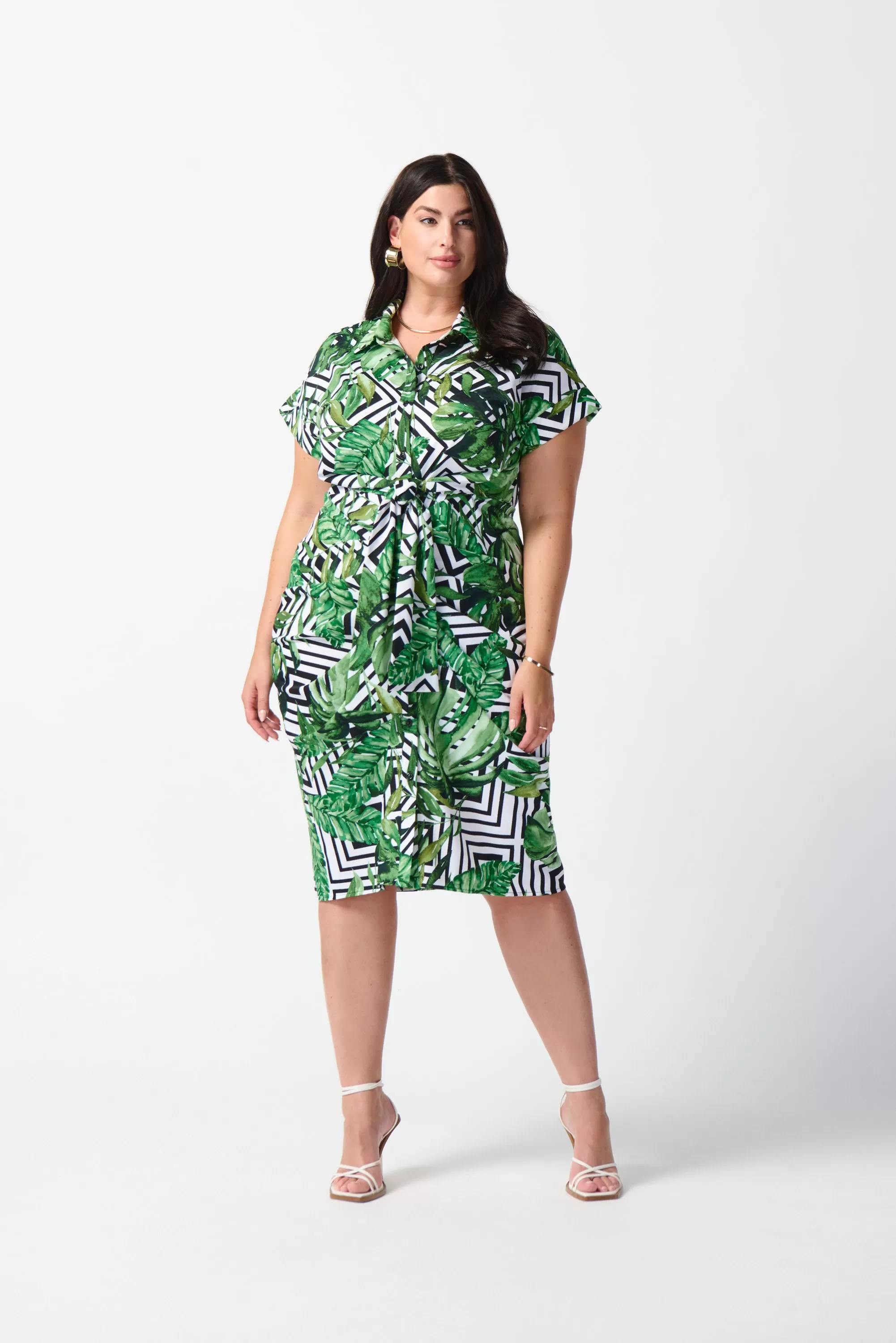 Joseph Ribkoff Tropical Print Shirt Dress 242033 - Vanilla/Print