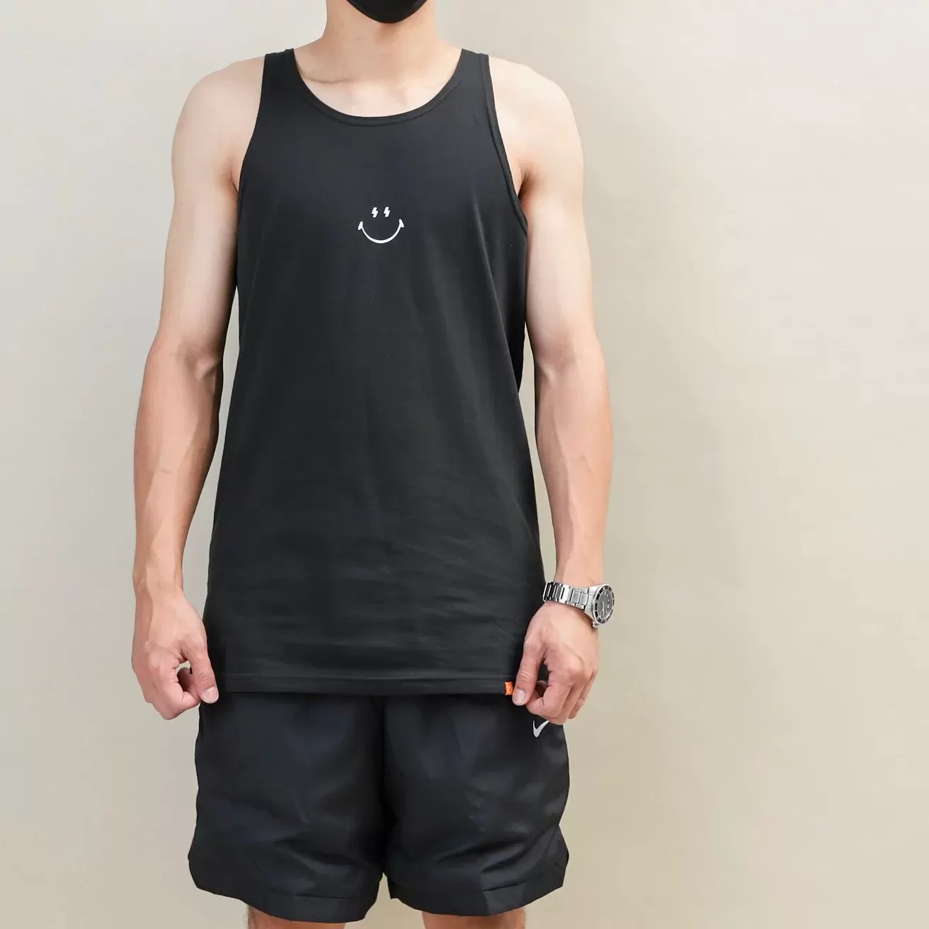 Kickstage #KEEP Lightning Smile Logo Tank Top (2-in-1) [KS111]