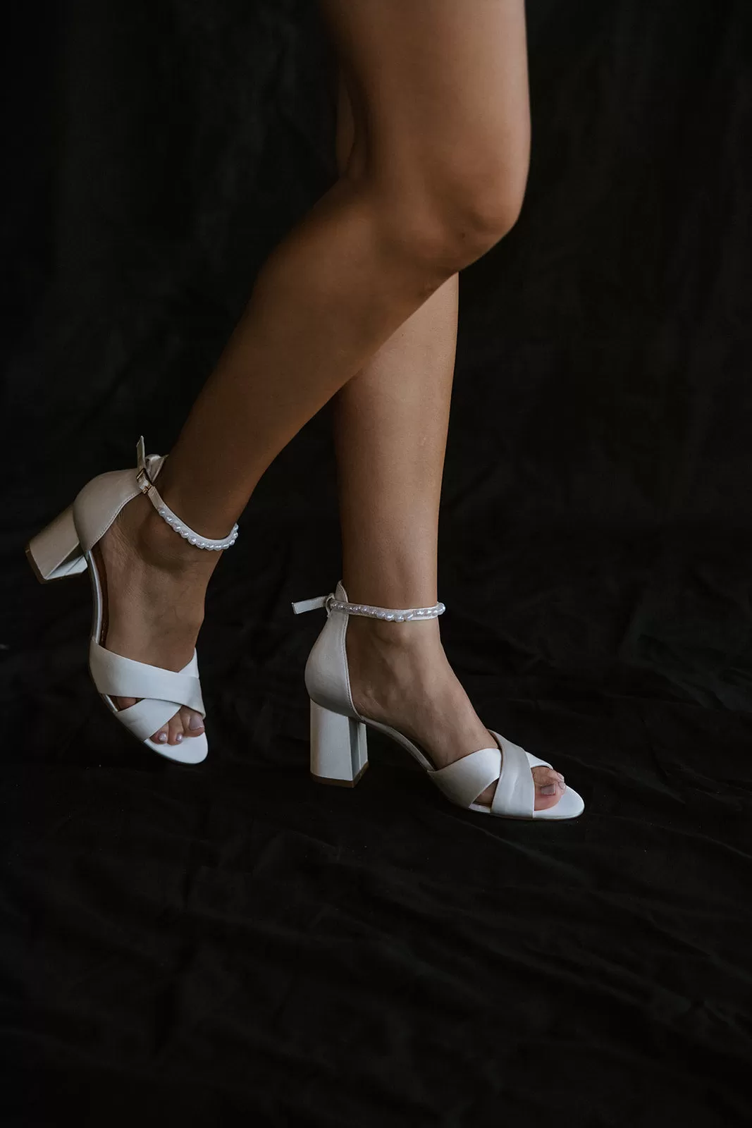 KINDRED - IVORY SATIN PEARL BRIDAL SHOES