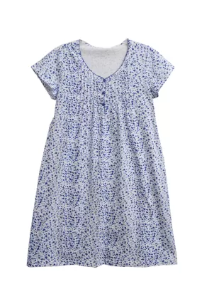 La Cera Plus Blue Posies Cotton Knit Chemise