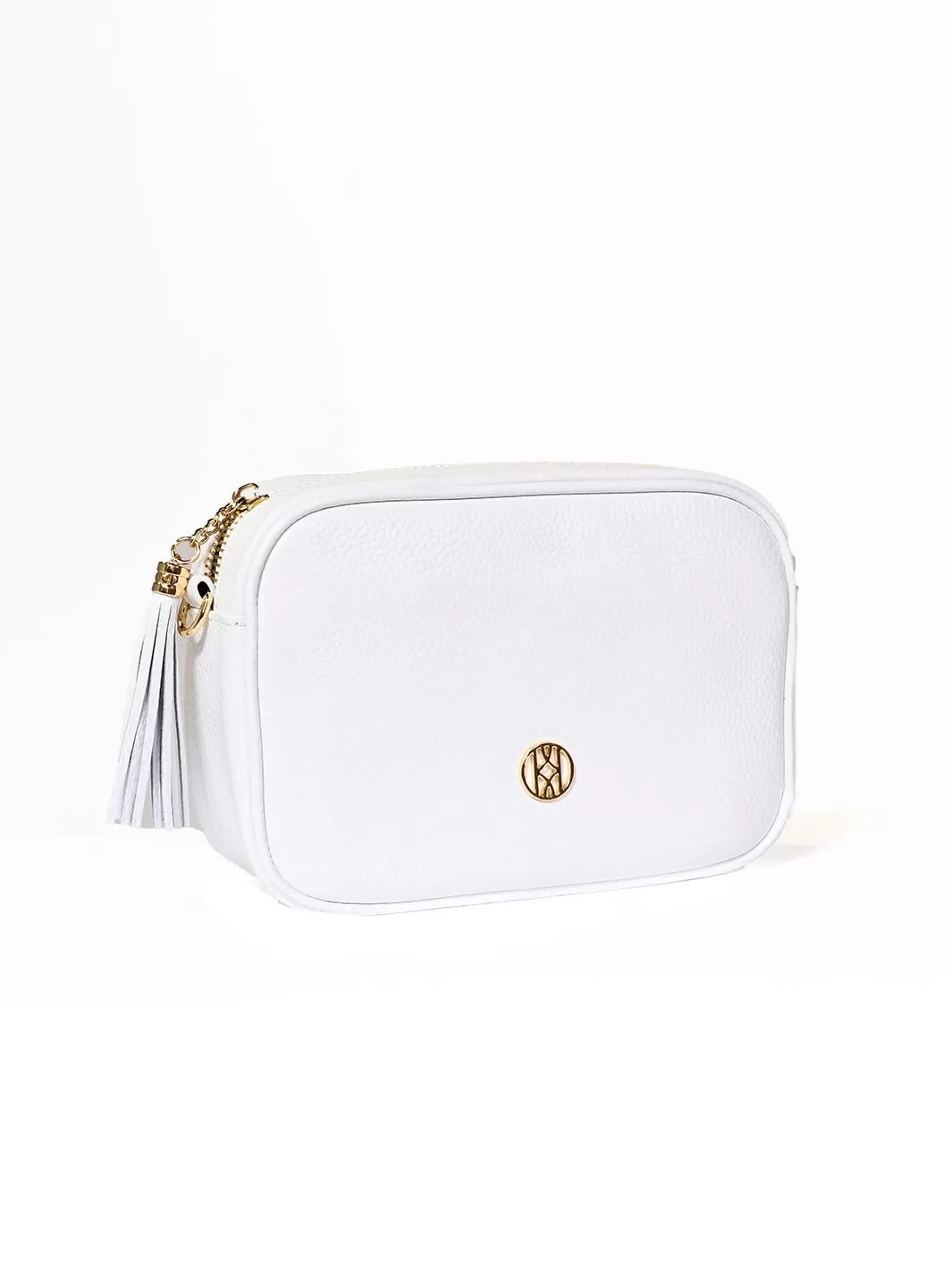 Leather Side Bag White