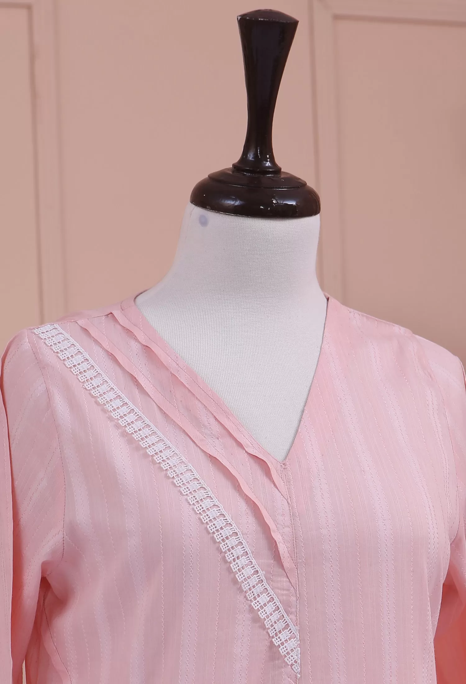 Light Pink Textured Kurta