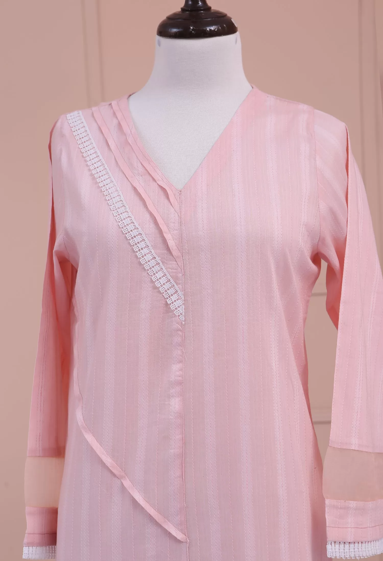 Light Pink Textured Kurta