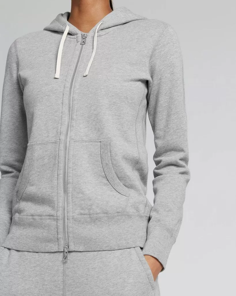 LIGHTWEIGHT TERRY FULL ZIP HOODIE WOMENS W3001 Heather Grey