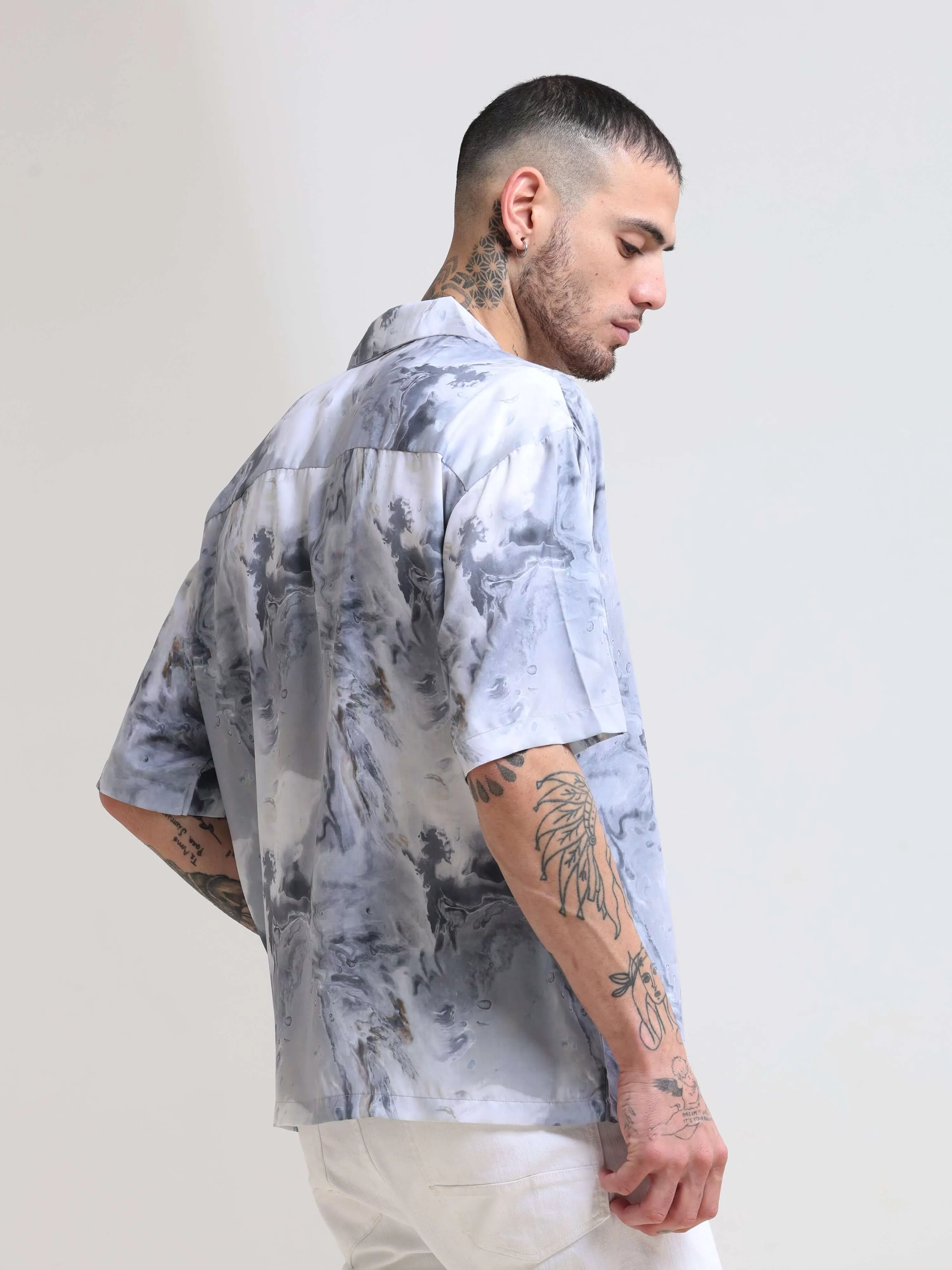 Marble Grey Oversized Shirt