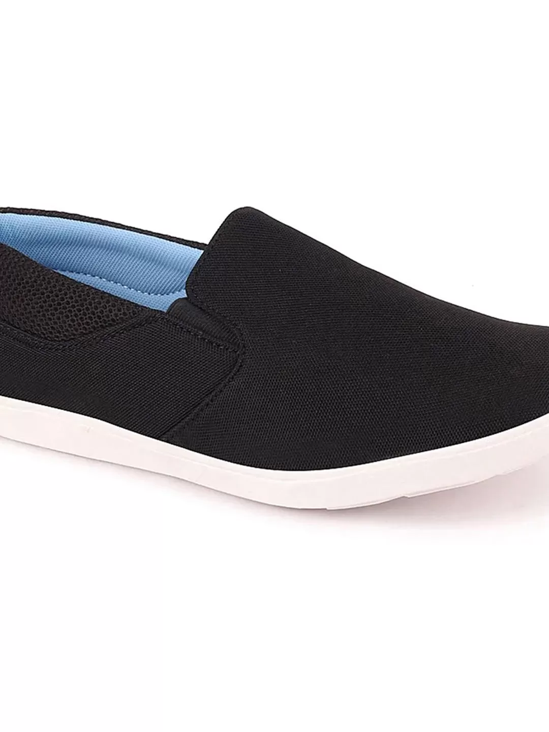 Men Black Casual Canvas Slip-On Shoes