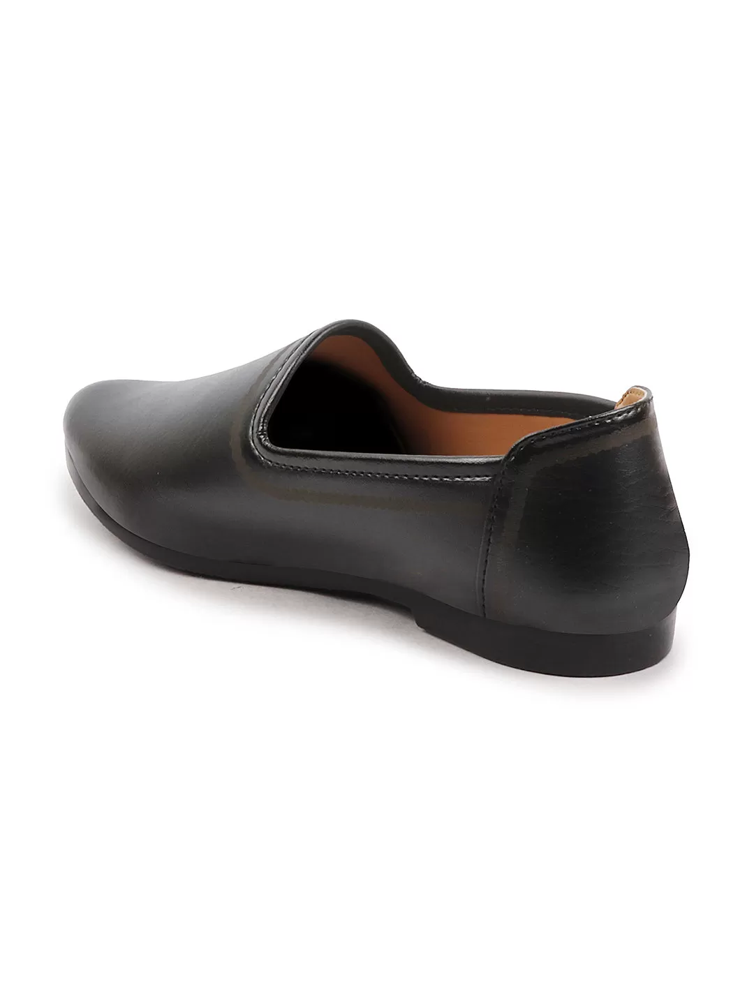 Men Black Ethnic Slip-On Lightweight Jutis & Mojaris